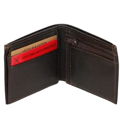 Portefeuille italien en cuir véritable châtaigne