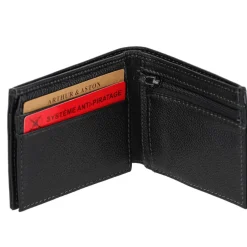 Portefeuille italien en cuir véritable noir