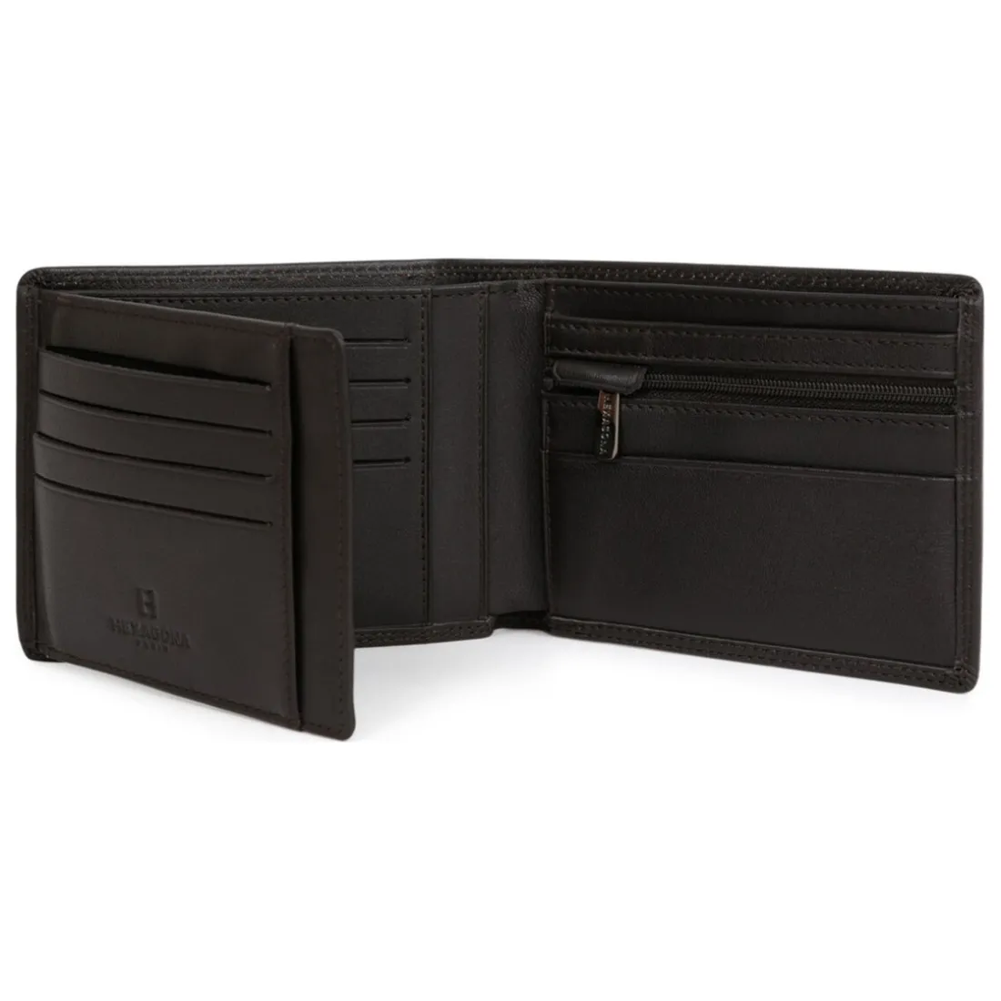 Portefeuille italien Stop RFID Cuir SENSATION Marron foncé Orin