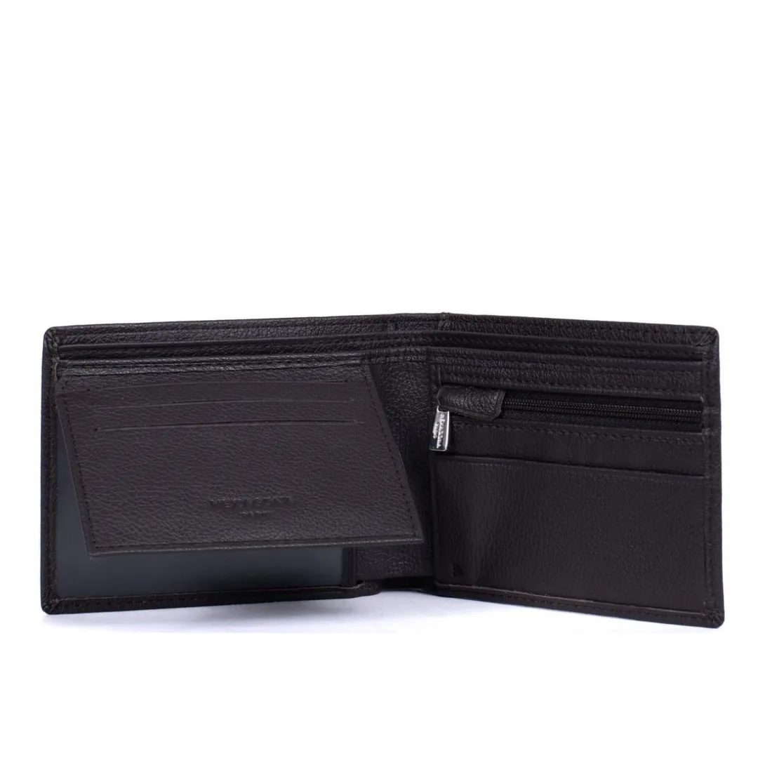 Portefeuille italien Stop RFID Cuir CONFORT Marron foncé Faye