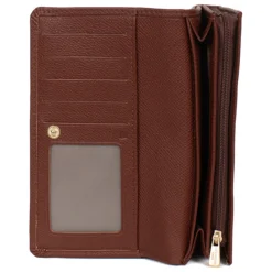 Portefeuille long Stop RFID AUDE Marron Pax en cuir