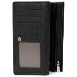 Portefeuille long Stop RFID MIRABELLE Noir en cuir Juno