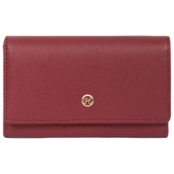 Portefeuille long Stop RFID AUDE Carmin Iris en cuir