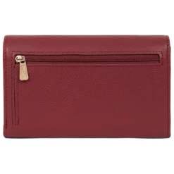 Portefeuille long Stop RFID AUDE Carmin Iris en cuir
