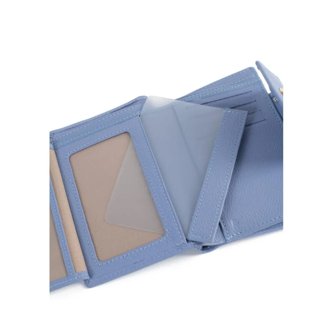 Portefeuille Stop RFID Cuir LUNA Bleu lavande Sue