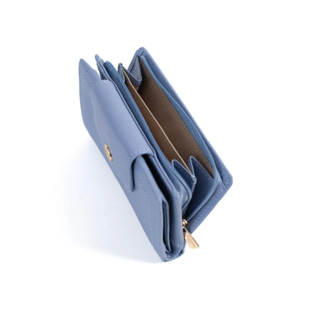 Portefeuille Stop RFID Cuir LUNA Bleu lavande Sue
