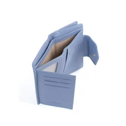 Portefeuille Stop RFID Cuir LUNA Bleu lavande Sue