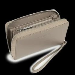 Portefeuille Zippé autour Paris PM marron foncé en cuir