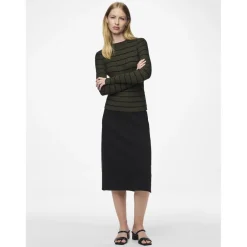 Pull à maille en viscose Crista rayures vert Daisy