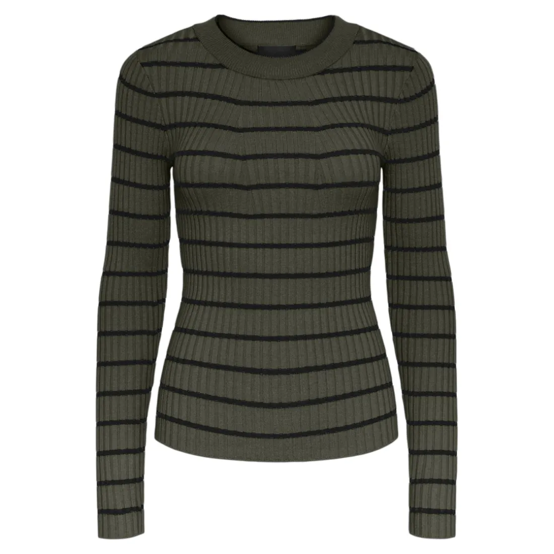 Pull à maille en viscose Crista rayures vert Daisy