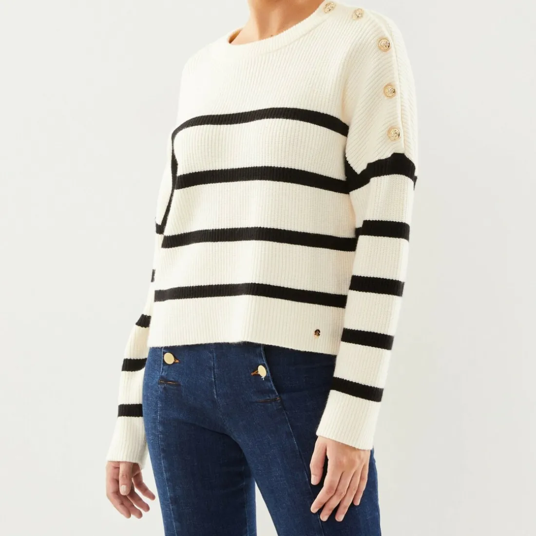 Pull CELIAN - Ecru/Noir en viscose