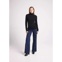 Pull col camioneur zip femme EMILIE en cachemire noir
