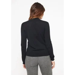 Pull col cheminee femme ZUELLA en cachemire noir