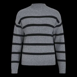 Pull col haut gris
