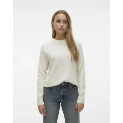 Pull col rond manches longues blanc Louise