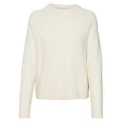Pull col rond manches longues blanc Louise
