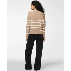 Pull col roulé en viscose Sia marron