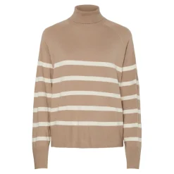 Pull col roulé en viscose Sia marron
