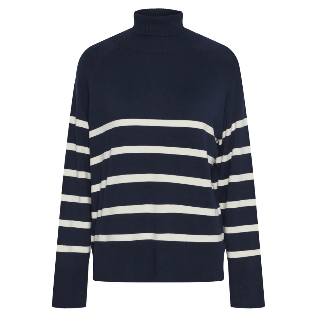 Pull col roulé en viscose Sia bleu