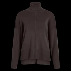 Pull col roulé marron foncé Skye