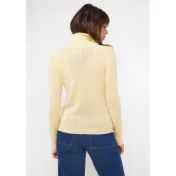 Pull col roule femme ZOE en cachemire jaune