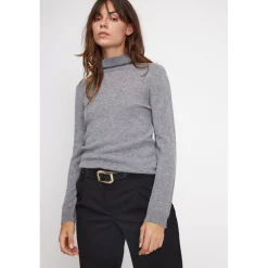 Pull col roule femme ZOE en cachemire gris fonce