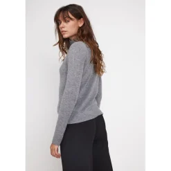 Pull col roule femme ZOE en cachemire gris fonce