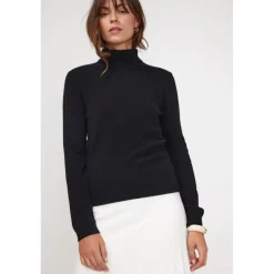 Pull col roule femme ZOE en cachemire noir