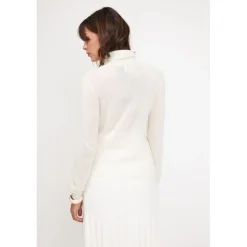 Pull col roule femme ZOE en cachemire ecru