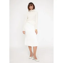 Pull col roule femme ZOE en cachemire ecru