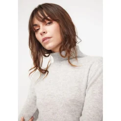Pull col roule femme ZOE en cachemire gris perle