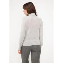 Pull col roule femme ZOE en cachemire gris perle