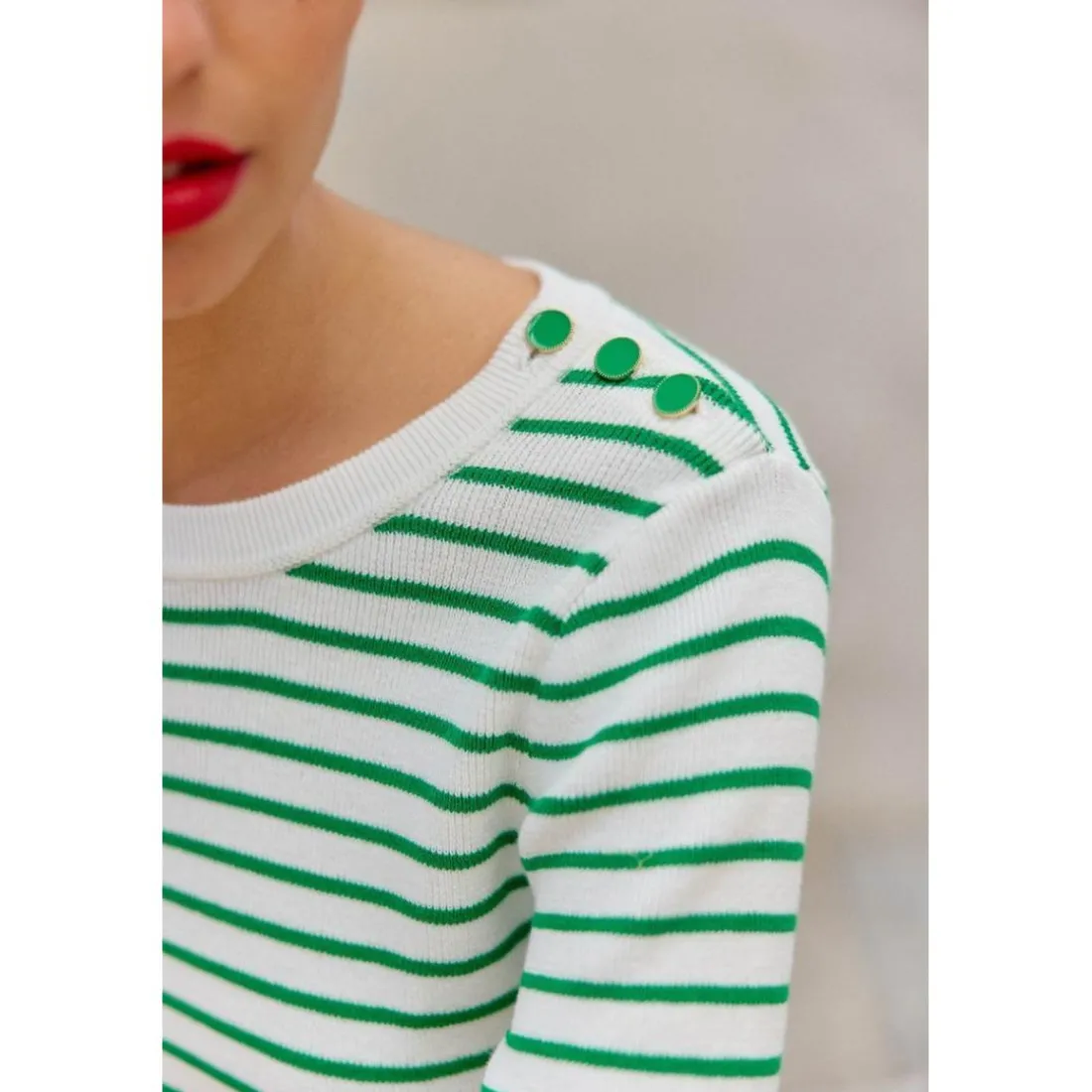 Pull en coton MOLLY vert