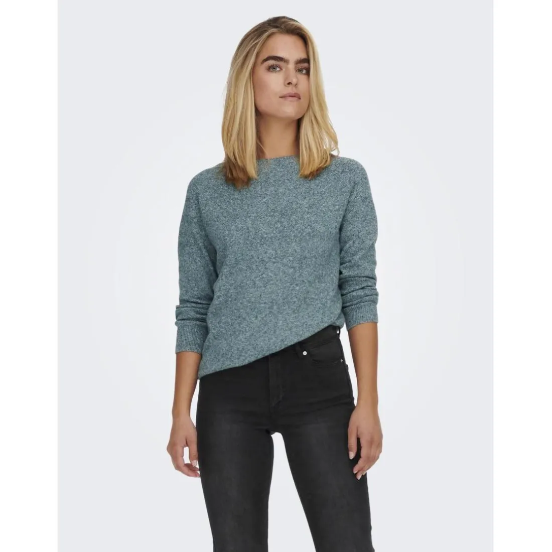 Pull en maille à manches longues bleu océan Bree