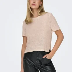 Pull en maille beige bleu stone Alia