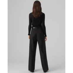 Pull en maille Col en V Manches longues noir Lise