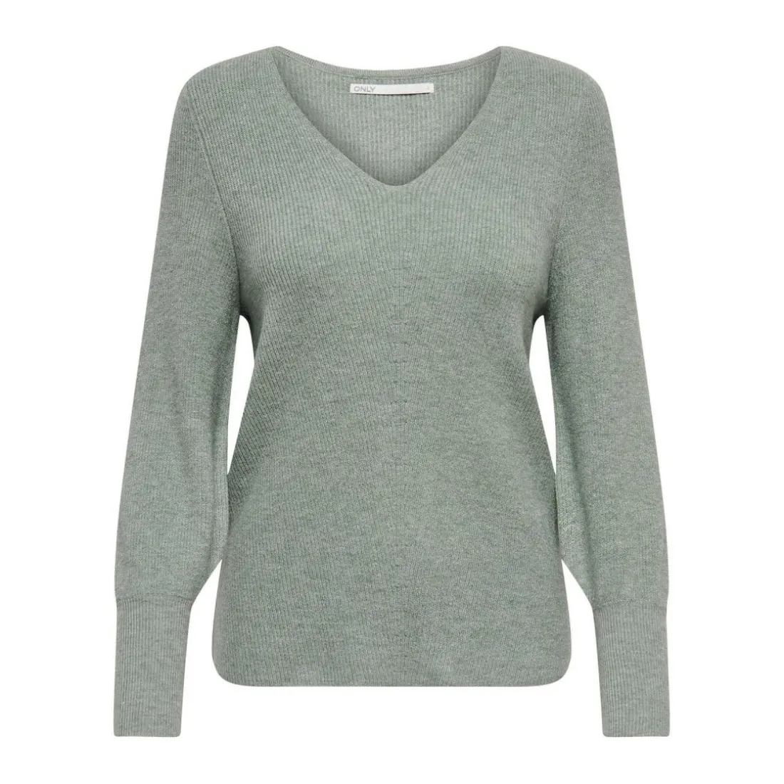 Pull en maille Col en V Manches longues vert Sloan