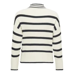 Pull en maille col haut col haut blanc Ana