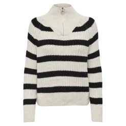 Pull en maille col haut col haut gris clair Sofia