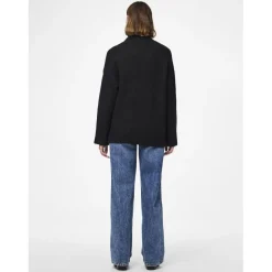 Pull en maille col montant noir Beth