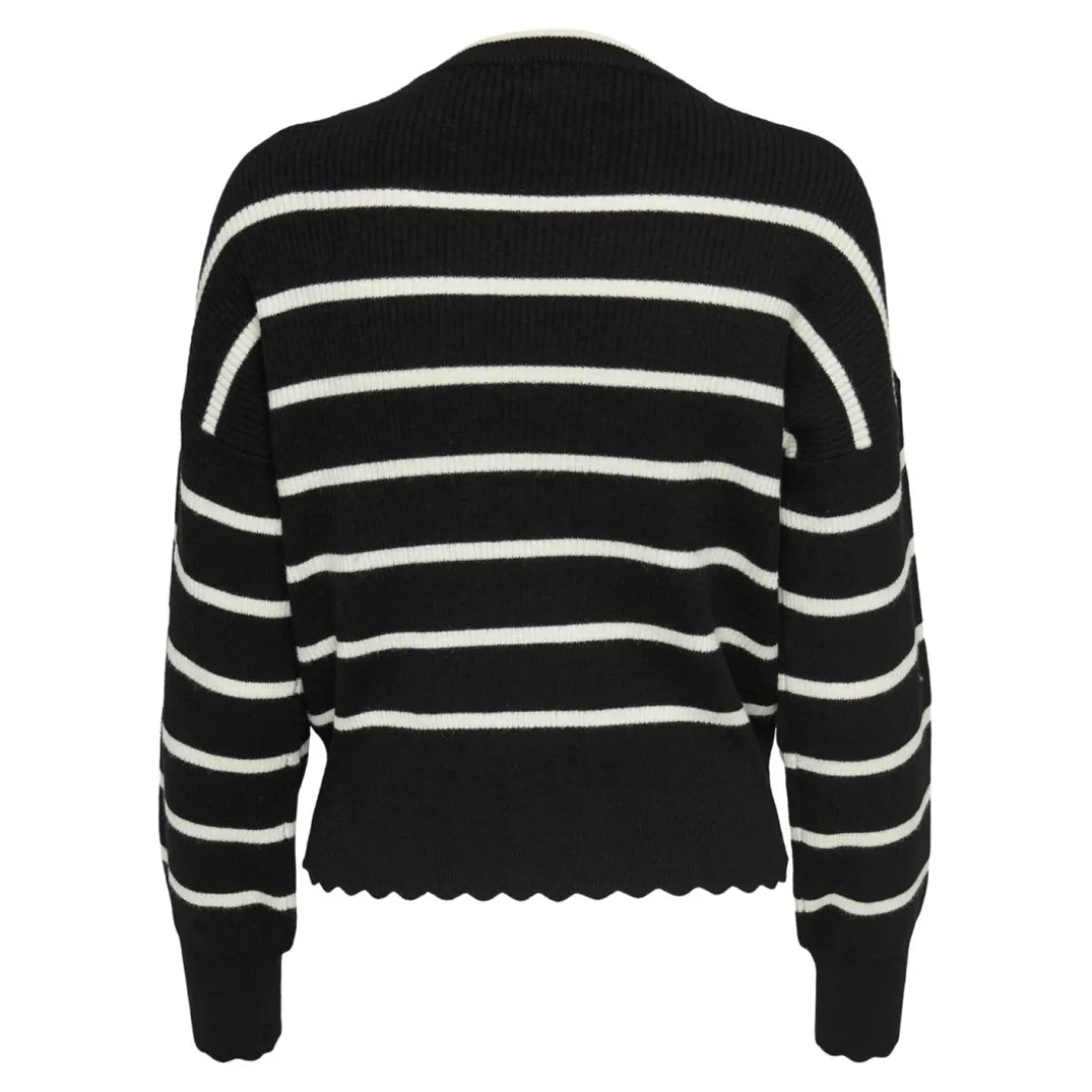 Pull en maille col rond col rond noir Lily