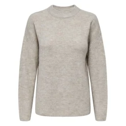 Pull en maille col rond col rond gris clair Ruth