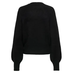 Pull en maille col rond col rond noir Meg