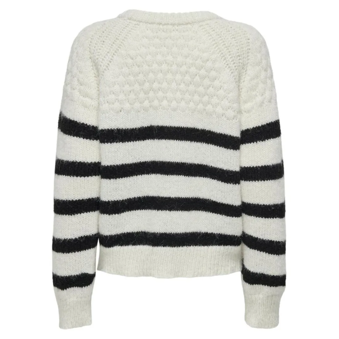 Pull en maille col rond col rond blanc Nora