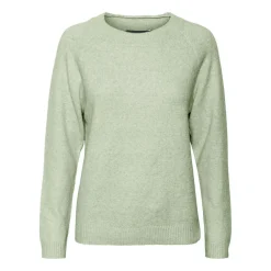 Pull en maille Col rond Manches longues vert Zoe