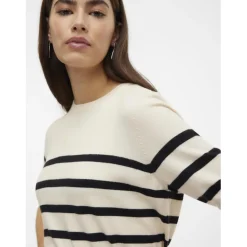 Pull en maille col rond manches courtes gris Nina
