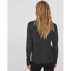 Pull en maille Col rond Manches longues noir Pia