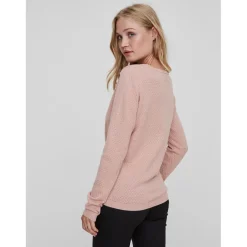 Pull en maille Col rond Manches longues rose Alice