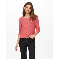 Pull en maille Col rond Manches longues rose Lou