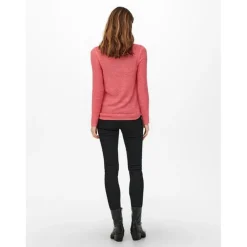 Pull en maille Col rond Manches longues rose Lou
